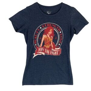Wonder Woman Graphic T Shirt Womens S Blue Join The Fight Beauty Strength Love‎